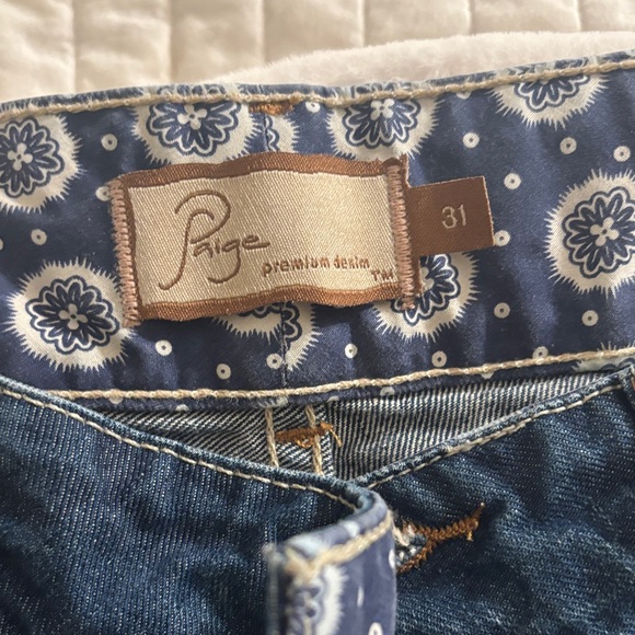 PAIGE Dark Blue Flare Jeans - Picture 2 of 7